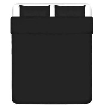 VidaXL 3 pièces housse de couette en coton Anthracite VidaXL 3 pièces housse de
