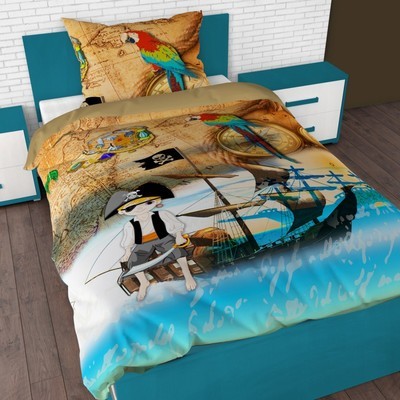 Housse de couette en coton motif pirate