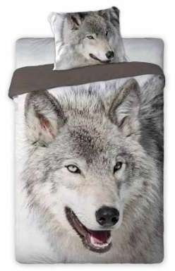 Housse de couette loup blanc 160X200 100% coton