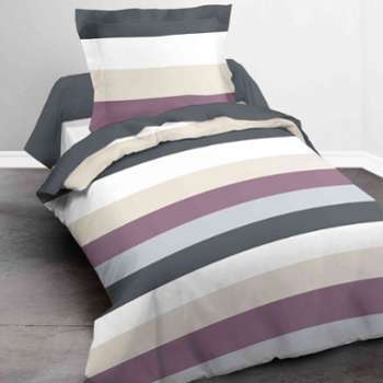 Parure de lit enfant Today rayures violet 140x200 Parure de lit enfant Today