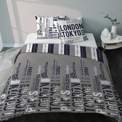 Parure de lit moderne New York city gris