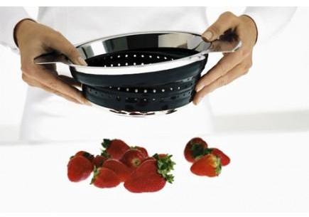 Passoire pliable rösle 24 cm acier-silicone noir Passoire pliable rösle 24
