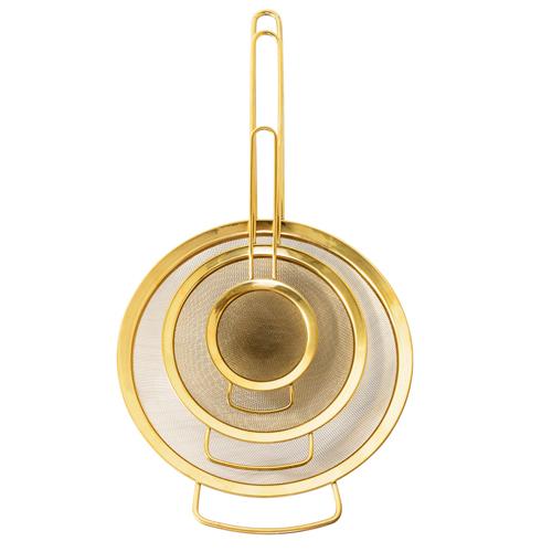 Passoire en titane finition gold (lot de 3 tailles
