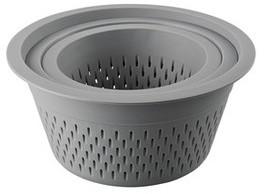 Thomas - Set de 3 passoires en plastique gris Thomas - Set de 3 passoires
