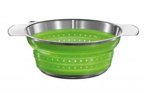 Passoire pliable 20 cm en silicone inox vert Passoire pliable 20 cm en