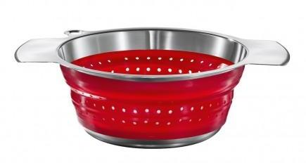 Passoire pliable rosle 24 cm acier-silicone rouge Passoire pliable rosle 24