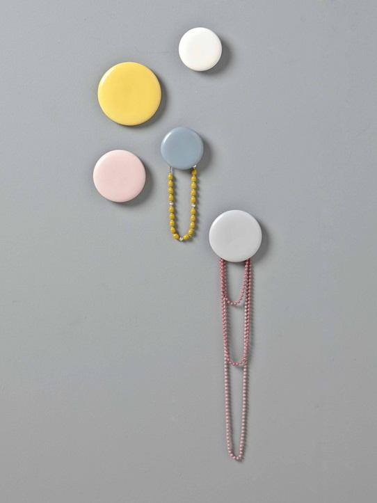 Patère ronde par lot de 5 multico Patère ronde par lot de 5