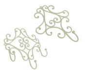 Patère murale en métal gris patiné - Lot de 2 asso