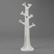 Porte manteau enfant en bois forme arbre blanc 2 accroches Porte manteau enfant en bois