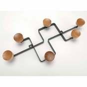 Patère murale en métal et bois 6 portants L47cm ME
