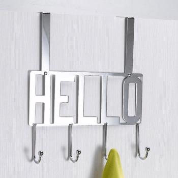 Patère de porte en acier chromé gris 4 accroches 3