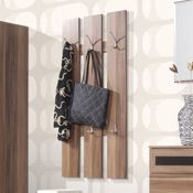 Patère murale triptyque 6 accroches Noyer Soldes
