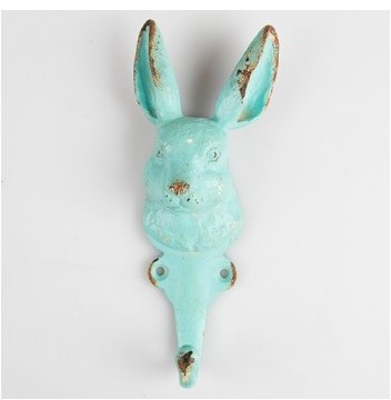 Patère murale Tête de lapin - Couleur - Bleu