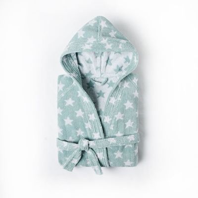 Peignoir enfant à capuche STARS 100% coton. - La R