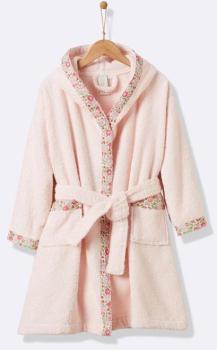 Peignoir enfant éponge/Liberty® rose/liberty d anj