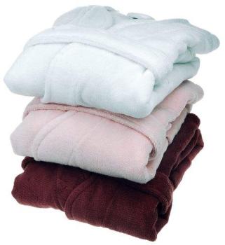Peignoir de bain court festonné uni CARESSE