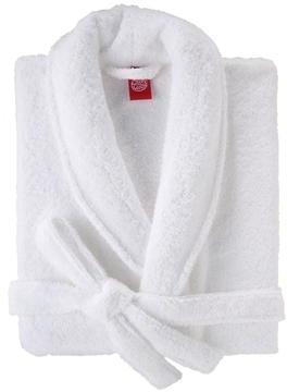 Peignoir col châle Coton peigné 450 gr m2 Blanc Tout Peignoir col châle Coton peigné
