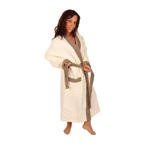 Peignoir femme éponge CLARA naturel grandes taille
