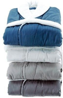 Peignoir Doublé Eponge Tissu Satin de Coton VERSAILLES Peignoir Doublé Eponge Tissu