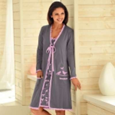 Peignoir femme volanté imprimé - coton ultra-dou