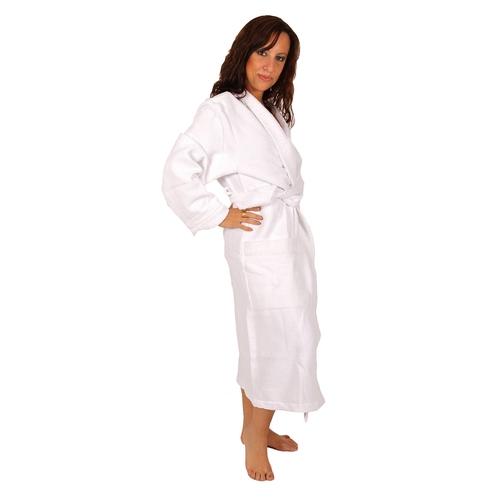 Peignoir Femme blanc en éponge CLARA