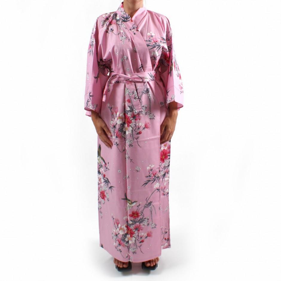 Kimono rose traditionnel japonais pour femme FLOWE