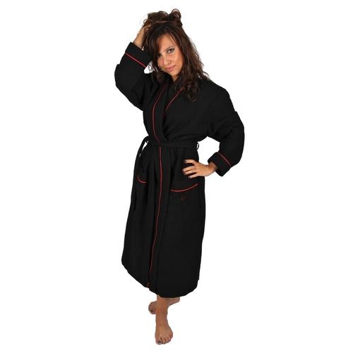 Peignoir femme nid dabeille noir grandes tailles