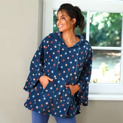 Poncho polaire toucher peluche