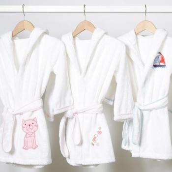 Peignoir de bain enfant à capuche motif Oiseau 6 a