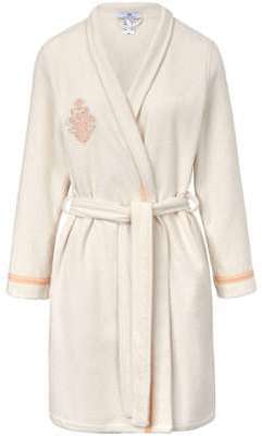Le peignoir brodé en pur coton poches et ceinture Peter Le peignoir brodé en pur coton