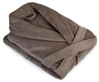 Peignoir col châle uni chocolat taille S M Peignoir col châle uni chocolat