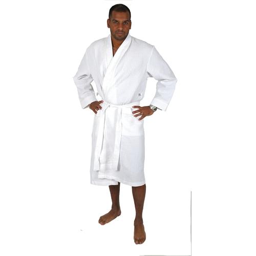 Peignoir homme nid dabeille blanc toutes tailles