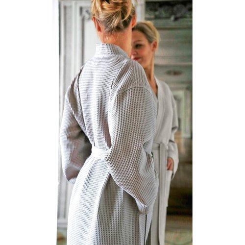 Peignoir Bain Col Kimono Coton Nid Dabeille 300 G