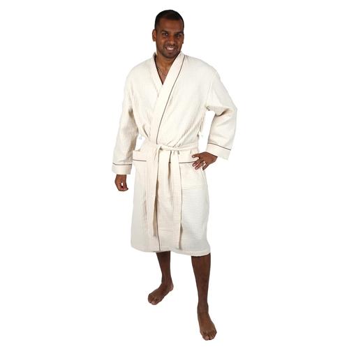 Peignoir homme nid dabeille naturel grandes taill