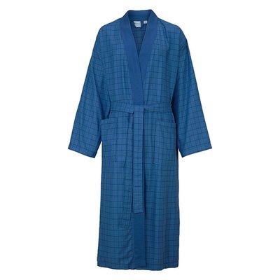 Peignoir De Bain Long à Carreaux Col Kimono En épo