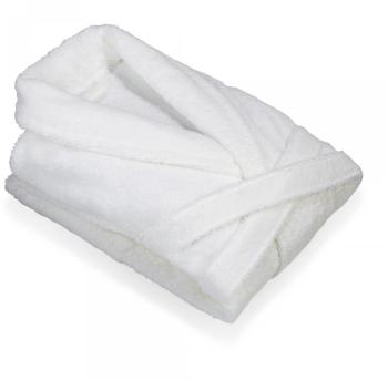 Peignoir col châle uni blanc taille S M Peignoir col châle uni blanc