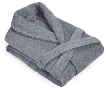 Peignoir col châle uni gris taille L XL Peignoir col châle uni gris