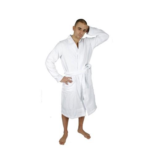 Peignoir homme éponge CLARA blanc grandes tailles