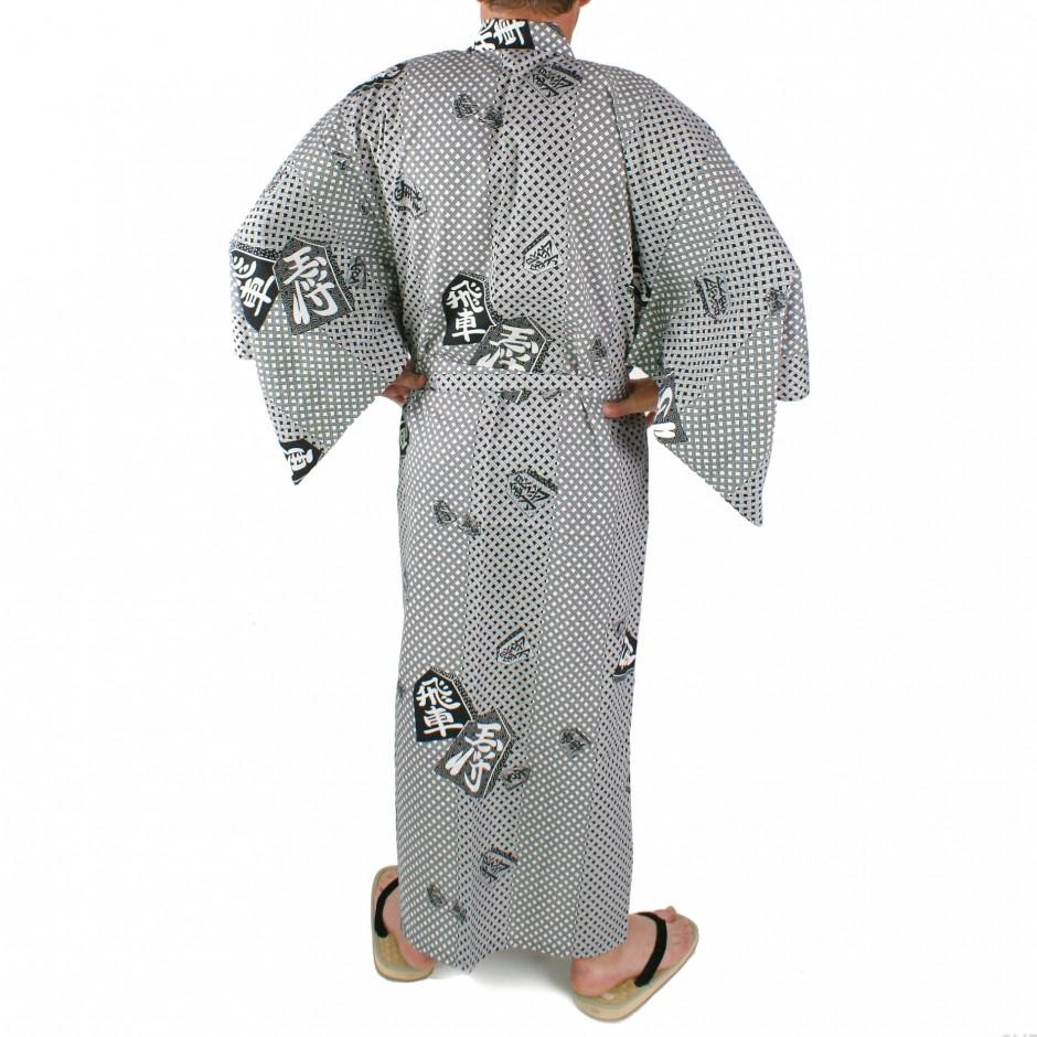 Yukata japonais bleu en coton pour homme kite & ko