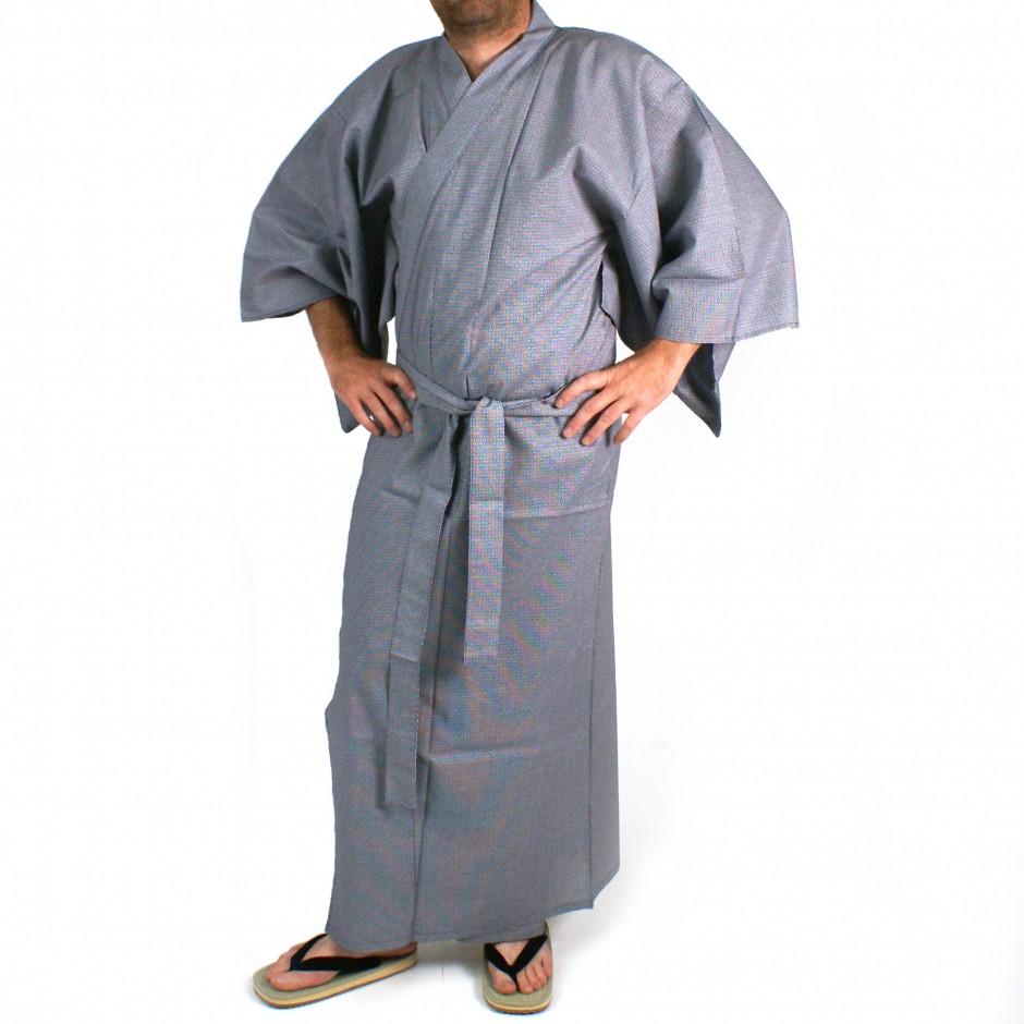 Yukata japonais bleu en coton pour homme KOGARA