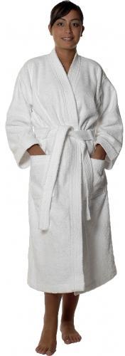 Peignoir col kimono en Coton couleur Blanc Taille