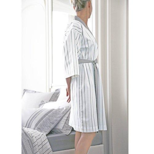 Kimono Satin De Coton Tissé Jacquard Chausey Gris