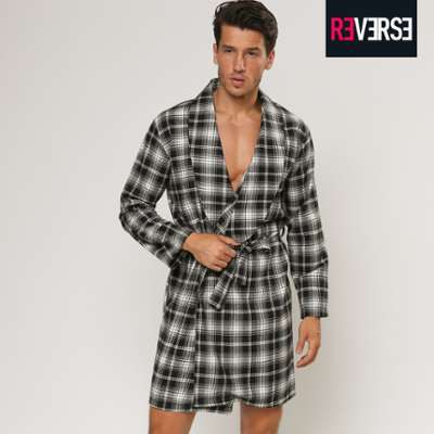 Robe de chambre à motif à carreaux
