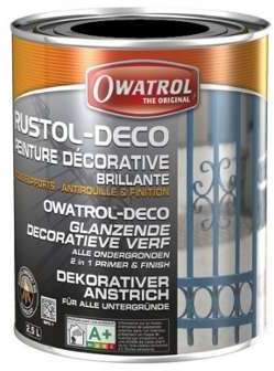 Peinture antirouille Rustol Deco 2,5L Noir - OWATR