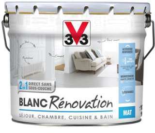 Peinture intérieure monocouche Blanc Rénovation Mat Peinture intérieure monocouche