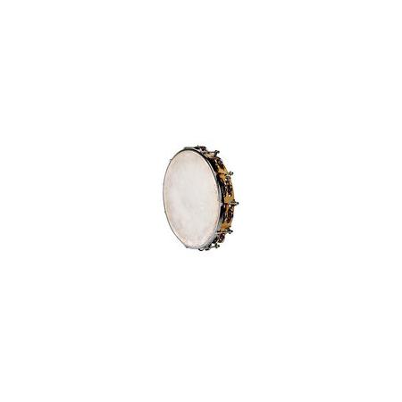 FUZEAU TAMBOURIN 25 CM PEAU NATURELLE + 18 CYMBALE