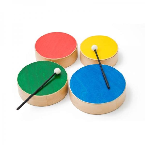 FUZEAU SET DE 4 TAMBOURS BOIS-COULEUR 16 -18 -20 -