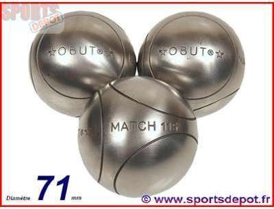 Boules de pétanque Obut - Match it inox 71mm strie1 Boules de pétanque Obut -