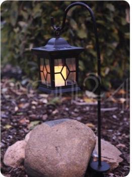 Lanterne solaire 58cm avec bougie LED vacillante