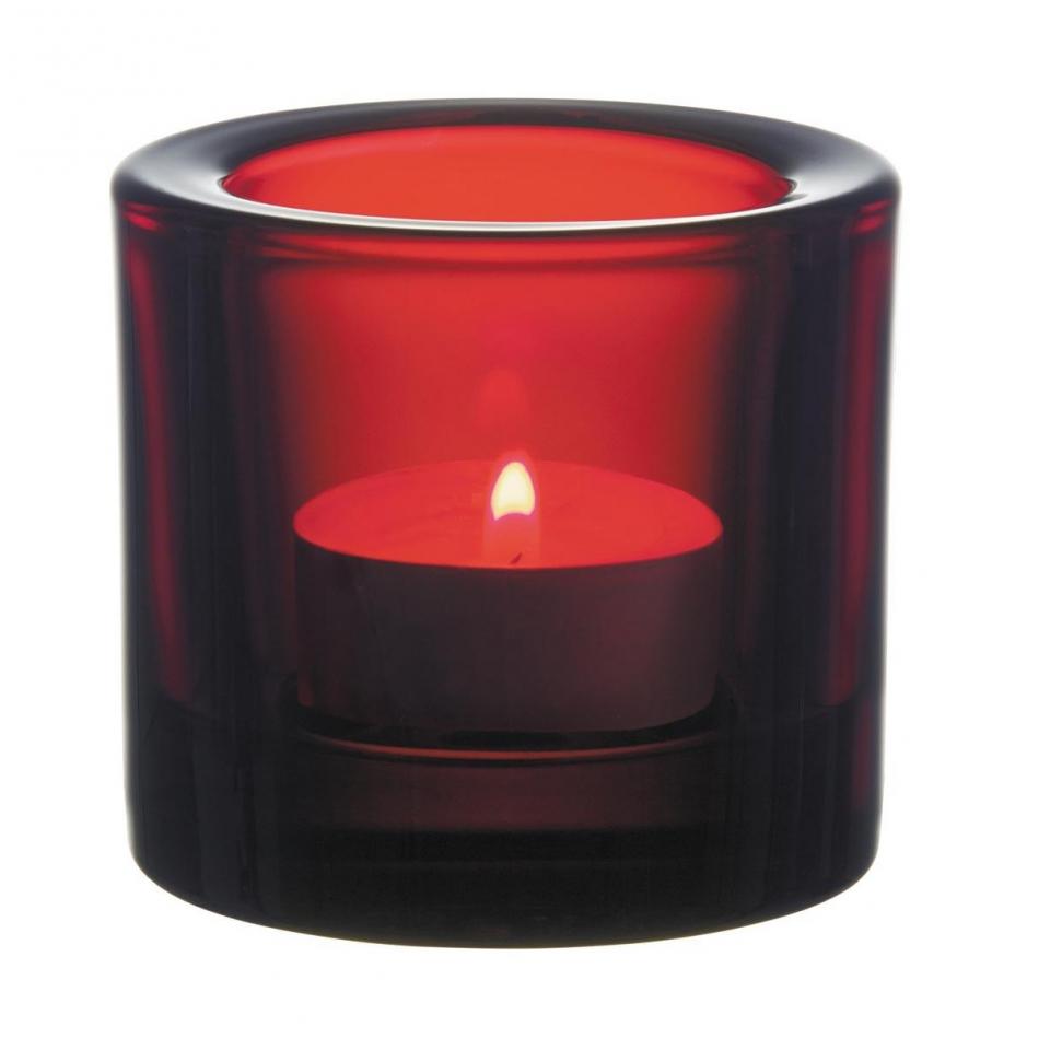 Kivi - Bougeoir/photophore 60mm - cranberry rouge/
